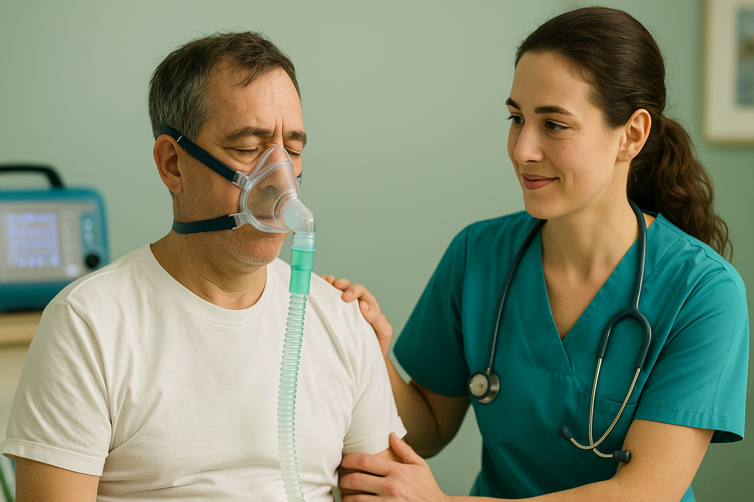 Pflegekraft betreut Patient